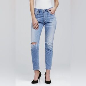 Citizens of Humanity Liya High Rise Classic Fit Torn Distressed Jeans
